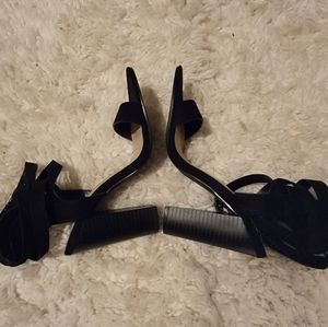 JustFab heeled dress sandals, black, size 8.5